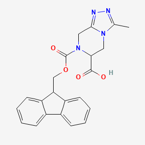 molecular formula C22H20N4O4 B2509367 7-{[(9H-fluoren-9-yl)methoxy]carbonyl}-3-methyl-5H,6H,7H,8H-[1,2,4]triazolo[4,3-a]pyrazine-6-carboxylic acid CAS No. 2137472-46-7