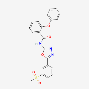 molecular formula C22H17N3O5S B2509370 N-(5-(3-(methylsulfonyl)phenyl)-1,3,4-oxadiazol-2-yl)-2-phenoxybenzamide CAS No. 886907-69-3