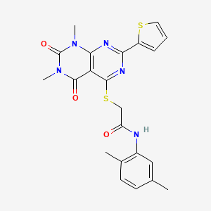 2-(1,3-dimethyl-2,4-dioxo-7-thiophen-2-ylpyrimido[4,5-d]pyrimidin-5-yl)sulfanyl-N-(2,5-dimethylphenyl)acetamide