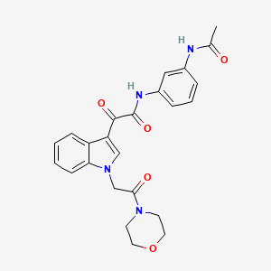 molecular formula C24H24N4O5 B2509375 N-(3-acetamidophenyl)-2-(1-(2-morpholino-2-oxoethyl)-1H-indol-3-yl)-2-oxoacetamide CAS No. 872857-63-1