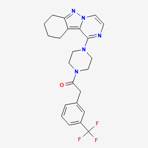 molecular formula C23H24F3N5O B2509378 1-(4-(7,8,9,10-Tetrahydropyrazino[1,2-b]indazol-1-yl)piperazin-1-yl)-2-(3-(trifluoromethyl)phenyl)ethanone CAS No. 2034260-19-8