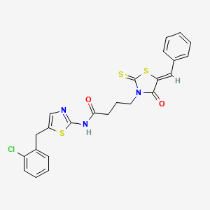 (Z)-4-(5-benzylidene-4-oxo-2-thioxothiazolidin-3-yl)-N-(5-(2-chlorobenzyl)thiazol-2-yl)butanamide