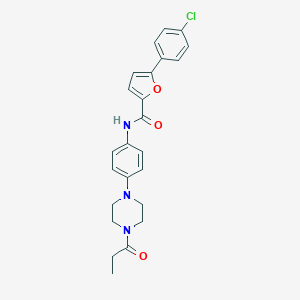 molecular formula C24H24ClN3O3 B250938 5-(4-chlorophenyl)-N-[4-(4-propanoylpiperazin-1-yl)phenyl]furan-2-carboxamide 