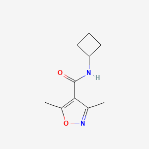 molecular formula C10H14N2O2 B2509380 N-cyclobutyl-3,5-dimethyl-1,2-oxazole-4-carboxamide CAS No. 2097864-67-8