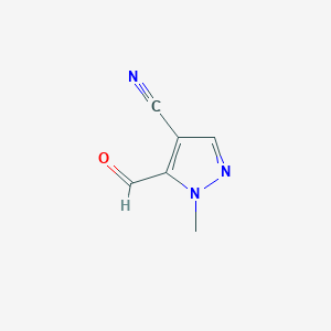 molecular formula C6H5N3O B2509381 5-甲酰基-1-甲基吡唑-4-腈 CAS No. 1525732-78-8