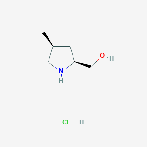 molecular formula C6H14ClNO B2509382 ((2S,4S)-4-Methylpyrrolidin-2-yl)methanol hydrochloride CAS No. 1283147-20-5