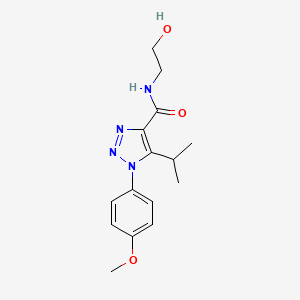 molecular formula C15H20N4O3 B2509384 N-(2-羟乙基)-5-异丙基-1-(4-甲氧基苯基)-1H-1,2,3-三唑-4-甲酰胺 CAS No. 954851-82-2