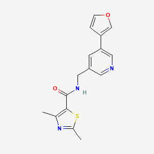 molecular formula C16H15N3O2S B2509385 N-((5-(furan-3-yl)pyridin-3-yl)methyl)-2,4-dimethylthiazole-5-carboxamide CAS No. 2034314-06-0