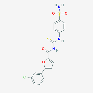 molecular formula C18H14ClN3O4S2 B250939 5-(3-chlorophenyl)-N-[(4-sulfamoylphenyl)carbamothioyl]furan-2-carboxamide 