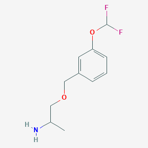 molecular formula C11H15F2NO2 B2509393 2-(3-二氟甲氧基-苯甲氧基)-1-甲基-乙胺 CAS No. 1710644-27-1
