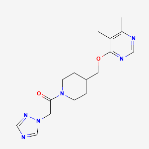 1-(4-(((5,6-dimethylpyrimidin-4-yl)oxy)methyl)piperidin-1-yl)-2-(1H-1,2,4-triazol-1-yl)ethan-1-one