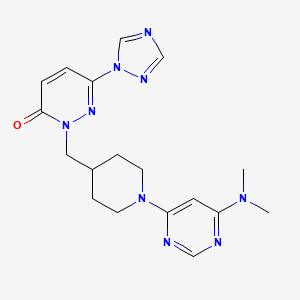 molecular formula C18H23N9O B2509398 2-({1-[6-(dimethylamino)pyrimidin-4-yl]piperidin-4-yl}methyl)-6-(1H-1,2,4-triazol-1-yl)-2,3-dihydropyridazin-3-one CAS No. 2176201-22-0
