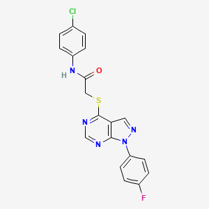 molecular formula C19H13ClFN5OS B2509399 N-(4-chlorophenyl)-2-((1-(4-fluorophenyl)-1H-pyrazolo[3,4-d]pyrimidin-4-yl)thio)acetamide CAS No. 893912-05-5