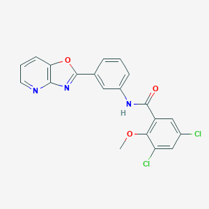 3,5-dichloro-2-methoxy-N-[3-([1,3]oxazolo[4,5-b]pyridin-2-yl)phenyl]benzamide