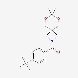 molecular formula C19H27NO3 B2509403 (4-(Tert-butyl)phenyl)(7,7-dimethyl-6,8-dioxa-2-azaspiro[3.5]nonan-2-yl)methanone CAS No. 1396888-76-8