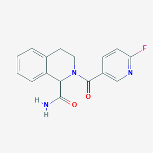 2-(6-Fluoropyridine-3-carbonyl)-3,4-dihydro-1H-isoquinoline-1-carboxamide
