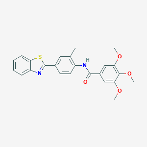 molecular formula C24H22N2O4S B250941 N-[4-(1,3-benzothiazol-2-yl)-2-methylphenyl]-3,4,5-trimethoxybenzamide 
