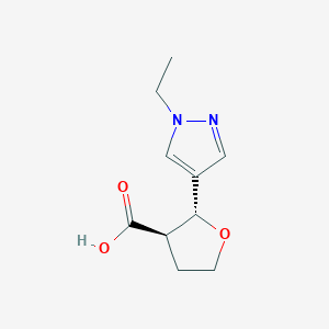 rac-(2R,3R)-2-(1-ethyl-1H-pyrazol-4-yl)oxolane-3-carboxylic acid, trans