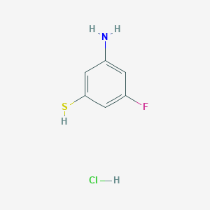 molecular formula C6H7ClFNS B2509414 3-Amino-5-fluorobenzene-1-thiol hydrochloride CAS No. 1315368-02-5