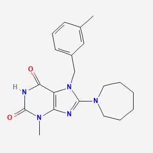 8-Azepan-1-yl-3-methyl-7-(3-methyl-benzyl)-3,7-dihydro-purine-2,6-dione