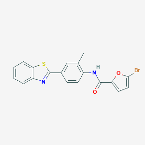 molecular formula C19H13BrN2O2S B250942 N-[4-(1,3-benzothiazol-2-yl)-2-methylphenyl]-5-bromofuran-2-carboxamide 