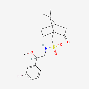molecular formula C19H26FNO4S B2509422 1-(7,7-二甲基-2-氧代双环[2.2.1]庚烷-1-基)-N-(2-(3-氟苯基)-2-甲氧基乙基)甲磺酰胺 CAS No. 1797183-41-5