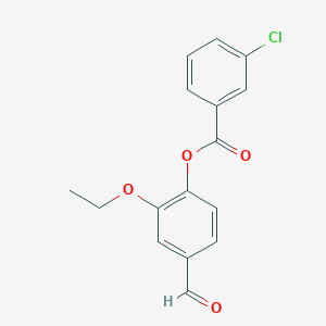 molecular formula C16H13ClO4 B2509423 2-Ethoxy-4-formylphenyl 3-chlorobenzoate CAS No. 432021-30-2