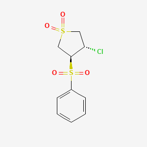 molecular formula C10H11ClO4S2 B2509424 (3S,4S)-3-(benzenesulfonyl)-4-chlorothiolane 1,1-dioxide CAS No. 1980008-01-2
