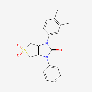 molecular formula C19H20N2O3S B2509431 1-(3,4-dimethylphenyl)-3-phenyltetrahydro-1H-thieno[3,4-d]imidazol-2(3H)-one 5,5-dioxide CAS No. 299955-39-8
