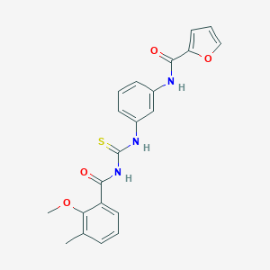 N-[3-({[(2-methoxy-3-methylbenzoyl)amino]carbothioyl}amino)phenyl]-2-furamide