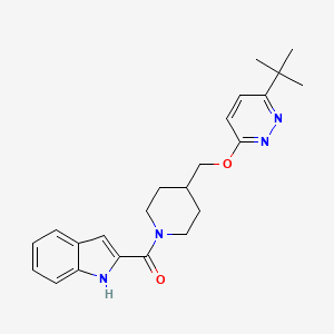 molecular formula C23H28N4O2 B2509440 [4-[(6-Tert-butylpyridazin-3-yl)oxymethyl]piperidin-1-yl]-(1H-indol-2-yl)methanone CAS No. 2310121-07-2