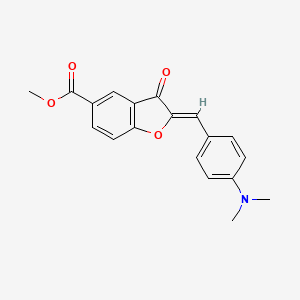 molecular formula C19H17NO4 B2509444 (Z)-methyl 2-(4-(dimethylamino)benzylidene)-3-oxo-2,3-dihydrobenzofuran-5-carboxylate CAS No. 868145-08-8
