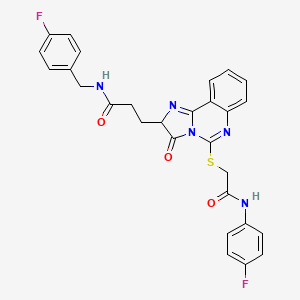 3-[5-({[(4-fluorophenyl)carbamoyl]methyl}sulfanyl)-3-oxo-2H,3H-imidazo[1,2-c]quinazolin-2-yl]-N-[(4-fluorophenyl)methyl]propanamide