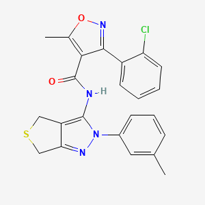 molecular formula C23H19ClN4O2S B2509447 3-(2-chlorophenyl)-5-methyl-N-(2-(m-tolyl)-4,6-dihydro-2H-thieno[3,4-c]pyrazol-3-yl)isoxazole-4-carboxamide CAS No. 361167-07-9