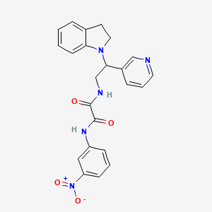molecular formula C23H21N5O4 B2509448 N1-(2-(indolin-1-yl)-2-(pyridin-3-yl)ethyl)-N2-(3-nitrophenyl)oxalamide CAS No. 906147-17-9