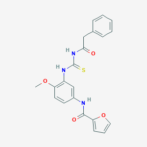 molecular formula C21H19N3O4S B250946 N-(4-methoxy-3-{[(phenylacetyl)carbamothioyl]amino}phenyl)furan-2-carboxamide 
