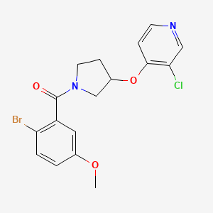 molecular formula C17H16BrClN2O3 B2509462 (2-Bromo-5-methoxyphenyl)(3-((3-chloropyridin-4-yl)oxy)pyrrolidin-1-yl)methanone CAS No. 2034314-84-4