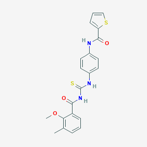 molecular formula C21H19N3O3S2 B250947 N-[4-({[(2-methoxy-3-methylbenzoyl)amino]carbothioyl}amino)phenyl]-2-thiophenecarboxamide 
