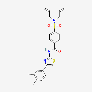 molecular formula C24H25N3O3S2 B2509474 4-(N,N-二烯丙基氨磺酰基)-N-(4-(3,4-二甲苯基)噻唑-2-基)苯甲酰胺 CAS No. 476626-04-7