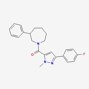 molecular formula C23H24FN3O B2509475 (3-(4-fluorophenyl)-1-methyl-1H-pyrazol-5-yl)(3-phenylazepan-1-yl)methanone CAS No. 1705419-91-5