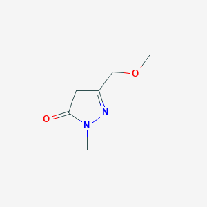 molecular formula C6H10N2O2 B2509478 3-(Methoxymethyl)-1-methyl-4,5-dihydro-1H-pyrazol-5-one CAS No. 866472-71-1