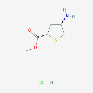 molecular formula C6H12ClNO2S B2509479 Methyl cis-4-aminotetrahydrothiophene-2-carboxylate hcl CAS No. 2287246-95-9