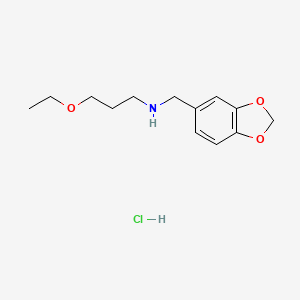molecular formula C13H20ClNO3 B2509483 Benzo[1,3]dioxol-5-ylmethyl-(3-ethoxy-propyl)-amine hydrochloride CAS No. 1052412-33-5