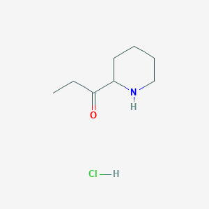 molecular formula C8H16ClNO B2509484 1-(Piperidin-2-yl)propan-1-one hydrochloride CAS No. 38726-77-1; 97073-23-9