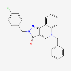 molecular formula C24H18ClN3O B2509496 5-Benzyl-2-[(4-chlorophenyl)methyl]pyrazolo[4,3-c]quinolin-3-one CAS No. 892361-84-1