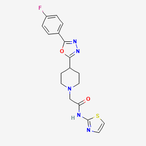2-(4-(5-(4-fluorophenyl)-1,3,4-oxadiazol-2-yl)piperidin-1-yl)-N-(thiazol-2-yl)acetamide