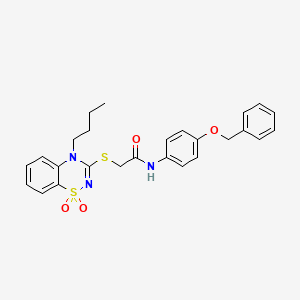 N-(4-(benzyloxy)phenyl)-2-((4-butyl-1,1-dioxido-4H-benzo[e][1,2,4]thiadiazin-3-yl)thio)acetamide