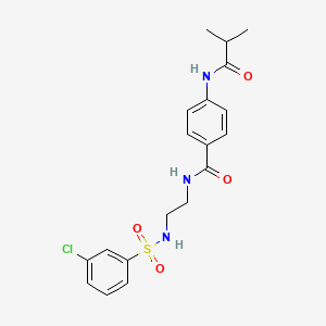 molecular formula C19H22ClN3O4S B2509509 N-(2-(3-chlorophenylsulfonamido)ethyl)-4-isobutyramidobenzamide CAS No. 1091442-95-3