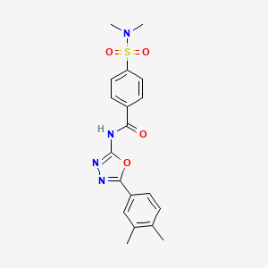 molecular formula C19H20N4O4S B2509511 N-[5-(3,4-二甲苯基)-1,3,4-恶二唑-2-基]-4-(二甲基氨磺酰基)苯甲酰胺 CAS No. 899963-32-7