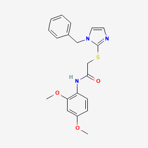 2-(1-benzylimidazol-2-yl)sulfanyl-N-(2,4-dimethoxyphenyl)acetamide